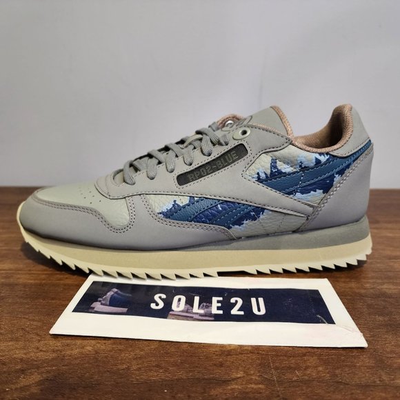 Reebok x Jurassic World Classic Leather Ripple Grey Blue HQ6253 Men's 8.5 - Picture 2 of 10